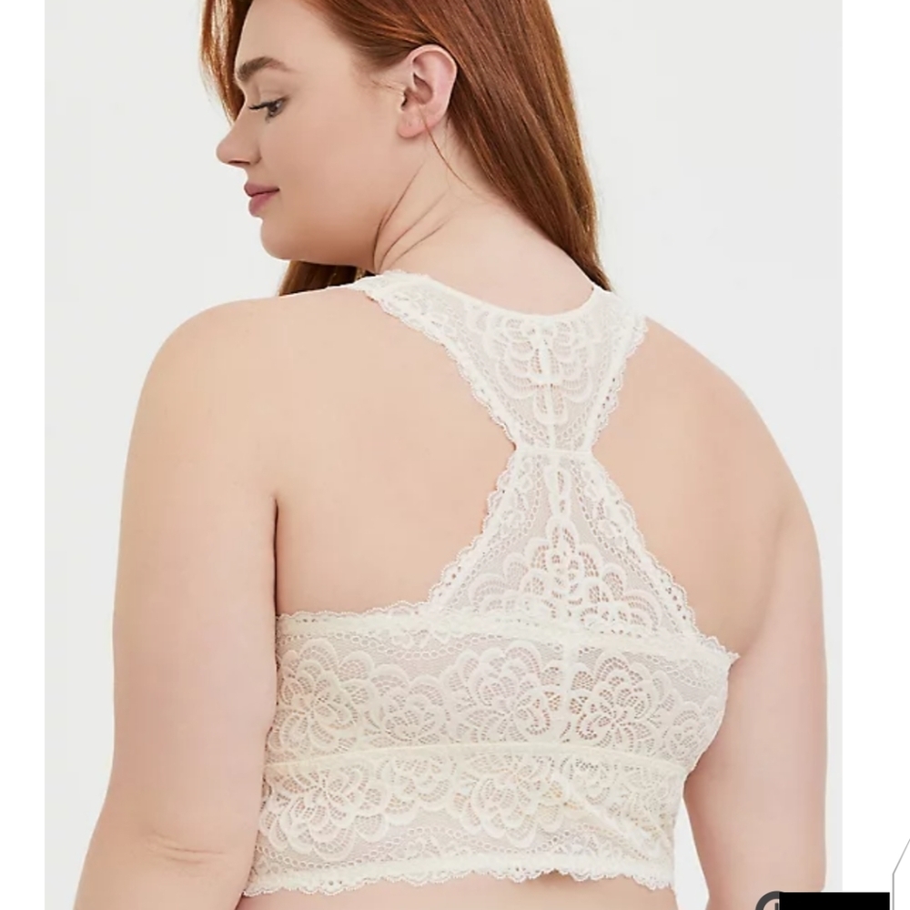 🆕 2X IVORY LACE RACERBACK BRALETTE - Picture 3 of 6